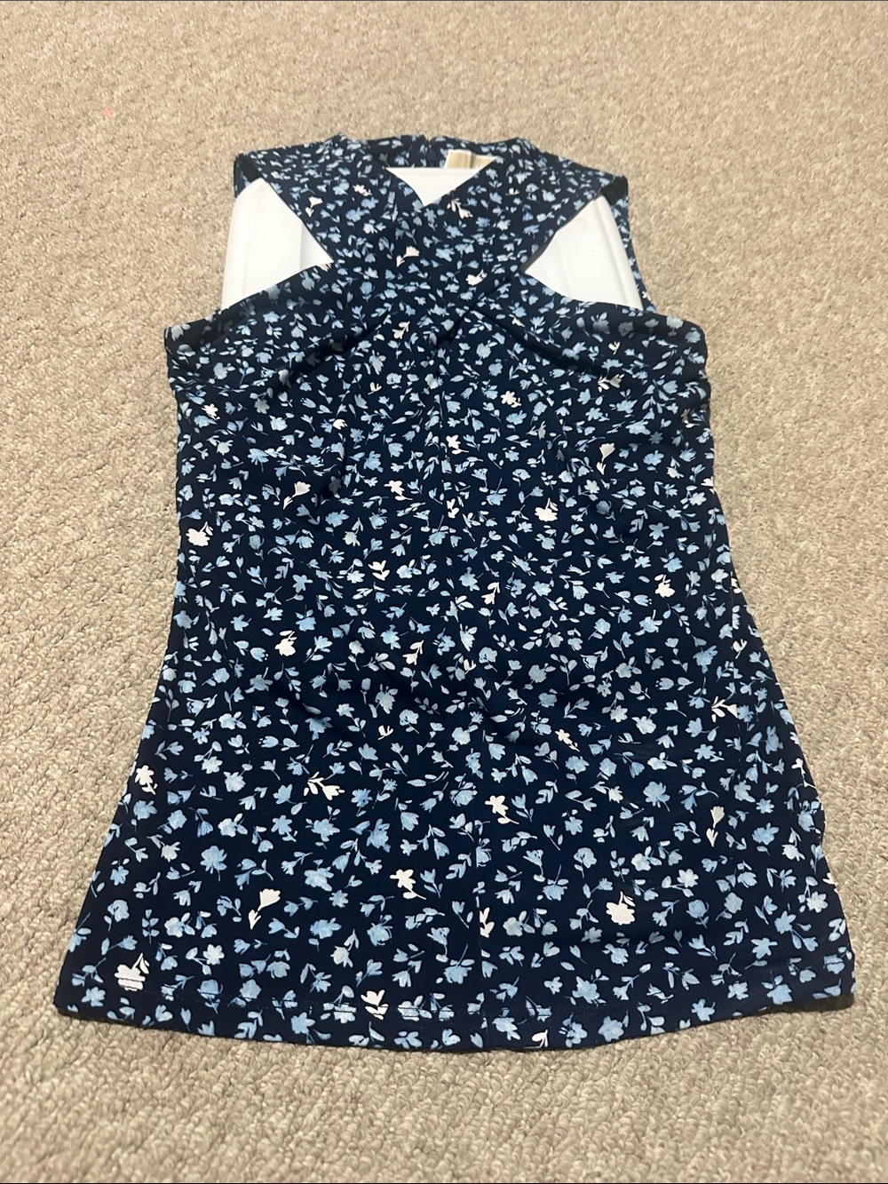 MICHAEL Michael Kors Navy Floral Cross-Back Tank